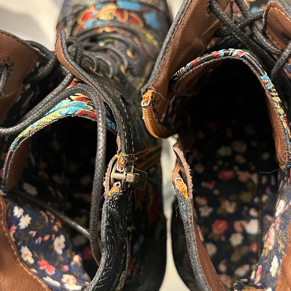 Floral Embroidered Ankle Boots - Picture 5 of 9